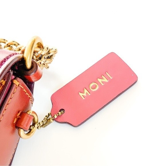 Coach Hutton Shoulder Bag In Colorblock Signature Canvas Brass/Tan Rouge Multi - Picture 9 of 12